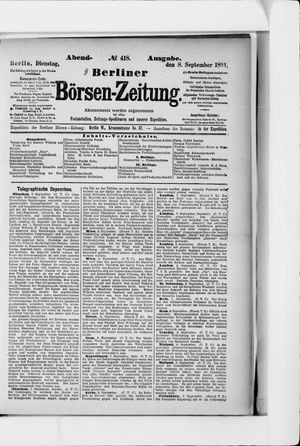 Berliner Börsen-Zeitung vom 08.09.1891