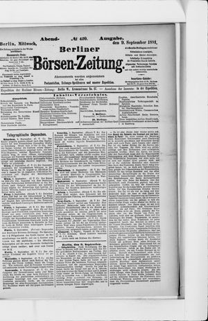 Berliner Börsen-Zeitung vom 09.09.1891