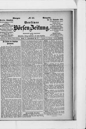 Berliner Börsen-Zeitung on Sep 12, 1891