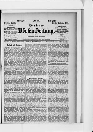 Berliner Börsen-Zeitung vom 15.09.1891