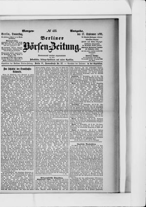 Berliner Börsen-Zeitung vom 17.09.1891