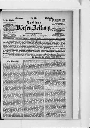 Berliner Börsen-Zeitung vom 22.09.1891