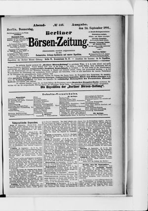 Berliner Börsen-Zeitung on Sep 24, 1891