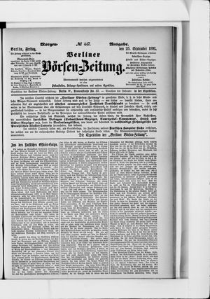Berliner Börsen-Zeitung on Sep 25, 1891
