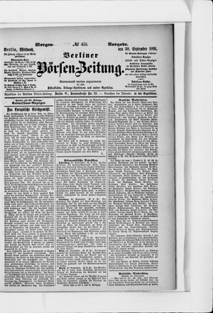 Berliner Börsen-Zeitung vom 30.09.1891
