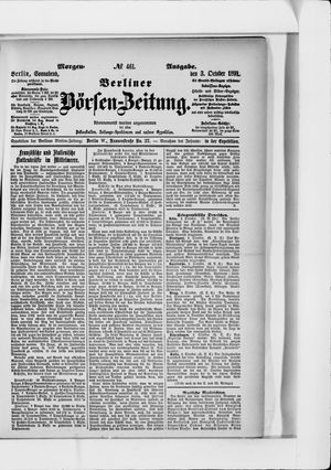 Berliner Börsen-Zeitung on Oct 3, 1891