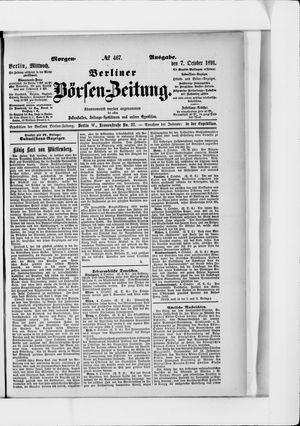Berliner Börsen-Zeitung vom 07.10.1891
