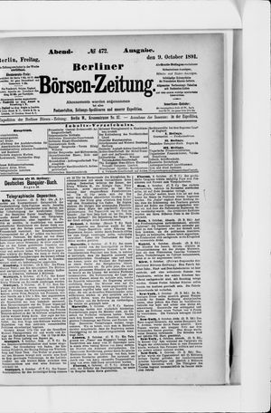 Berliner Börsen-Zeitung vom 09.10.1891