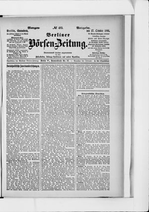 Berliner Börsen-Zeitung vom 17.10.1891