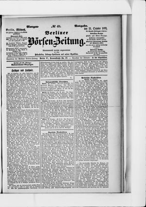 Berliner Börsen-Zeitung vom 21.10.1891