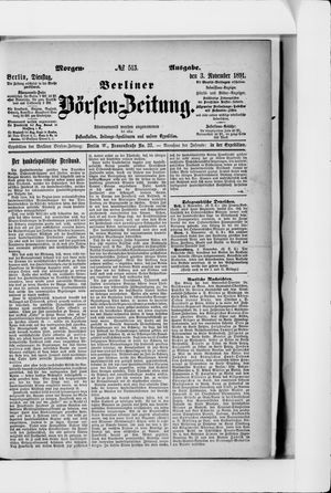 Berliner Börsen-Zeitung vom 03.11.1891