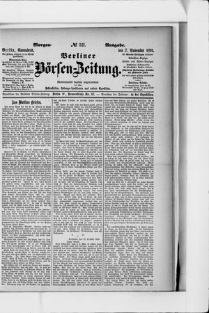 Berliner Börsen-Zeitung on Nov 7, 1891