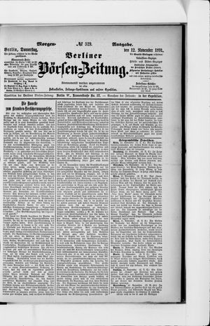 Berliner Börsen-Zeitung on Nov 12, 1891