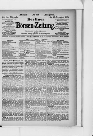 Berliner Börsen-Zeitung on Nov 25, 1891