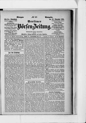 Berliner Börsen-Zeitung vom 28.11.1891