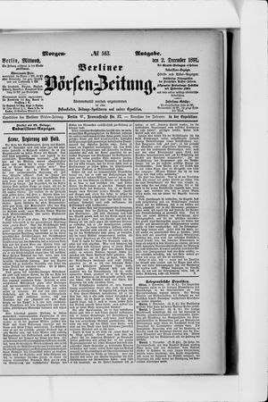 Berliner Börsen-Zeitung vom 02.12.1891