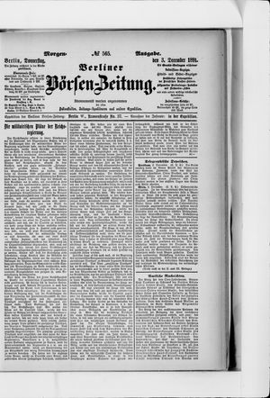 Berliner Börsen-Zeitung vom 03.12.1891
