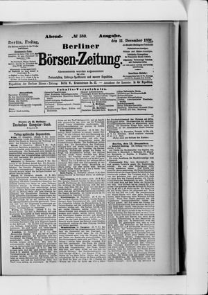 Berliner Börsen-Zeitung on Dec 11, 1891