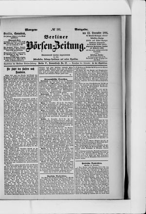 Berliner Börsen-Zeitung on Dec 12, 1891
