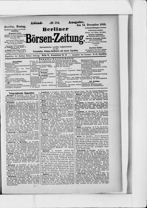 Berliner Börsen-Zeitung on Dec 14, 1891