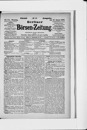 Berliner Börsen-Zeitung on Jan 12, 1892