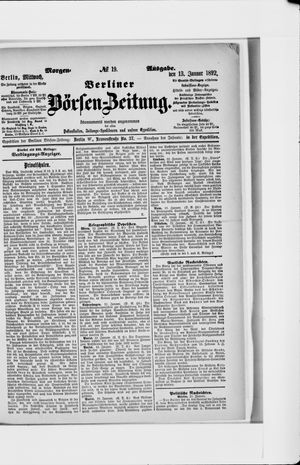 Berliner Börsen-Zeitung on Jan 13, 1892