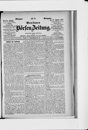 Berliner Börsen-Zeitung vom 15.01.1892