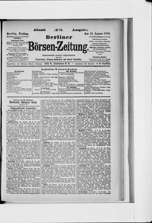 Berliner Börsen-Zeitung vom 15.01.1892