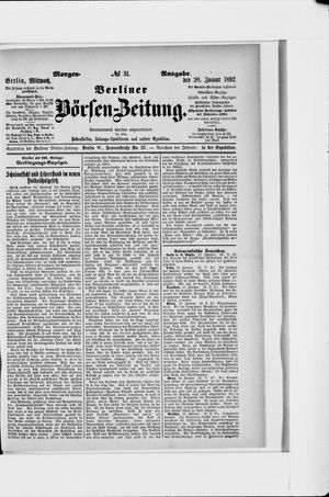 Berliner Börsen-Zeitung vom 20.01.1892