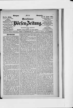 Berliner Börsen-Zeitung vom 22.01.1892
