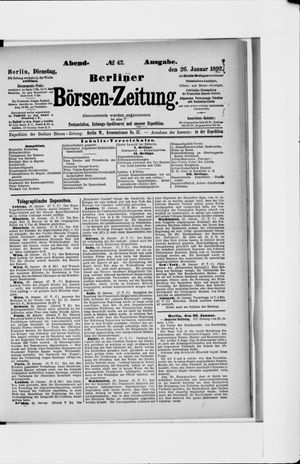 Berliner Börsen-Zeitung on Jan 26, 1892