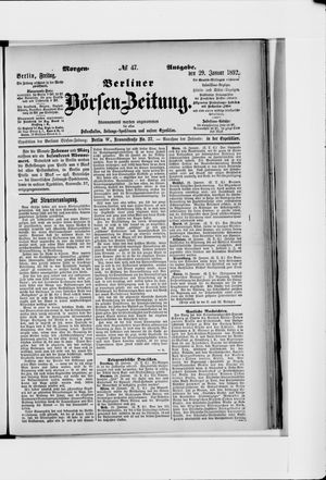 Berliner Börsen-Zeitung vom 29.01.1892