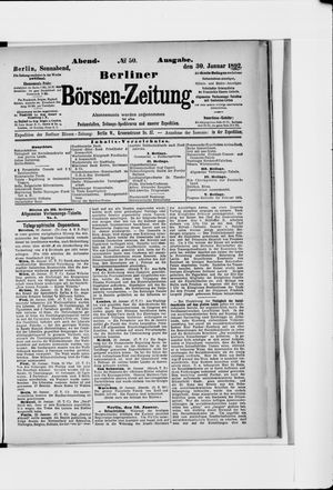 Berliner Börsen-Zeitung vom 30.01.1892