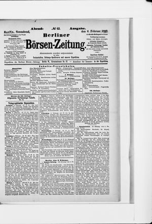 Berliner Börsen-Zeitung vom 06.02.1892