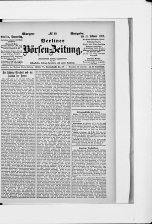 Berliner Börsen-Zeitung vom 11.02.1892