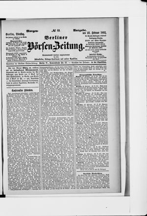 Berliner Börsen-Zeitung vom 23.02.1892