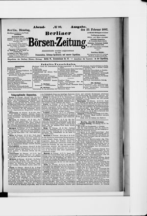 Berliner Börsen-Zeitung vom 23.02.1892