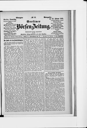 Berliner Börsen-Zeitung vom 25.02.1892