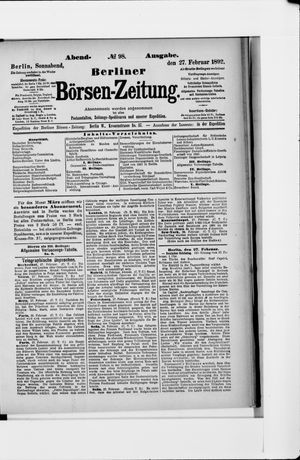 Berliner Börsen-Zeitung vom 27.02.1892