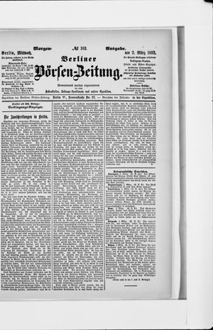 Berliner Börsen-Zeitung vom 02.03.1892