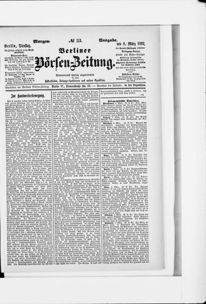 Berliner Börsen-Zeitung vom 08.03.1892