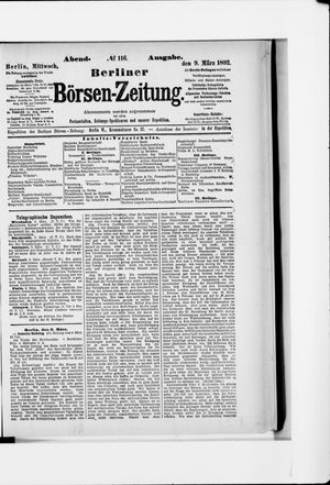 Berliner Börsen-Zeitung vom 09.03.1892
