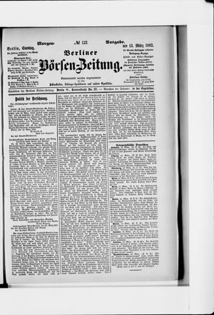 Berliner Börsen-Zeitung vom 13.03.1892