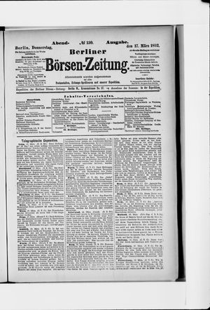 Berliner Börsen-Zeitung on Mar 17, 1892