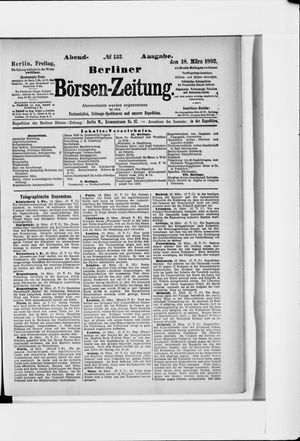 Berliner Börsen-Zeitung vom 18.03.1892