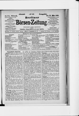 Berliner Börsen-Zeitung vom 23.03.1892