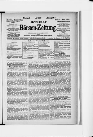 Berliner Börsen-Zeitung on Mar 24, 1892