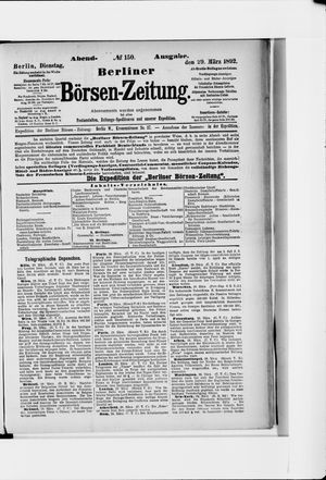 Berliner Börsen-Zeitung vom 29.03.1892