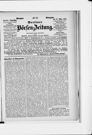 Berliner Börsen-Zeitung vom 31.03.1892