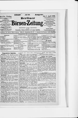 Berliner Börsen-Zeitung vom 01.04.1892